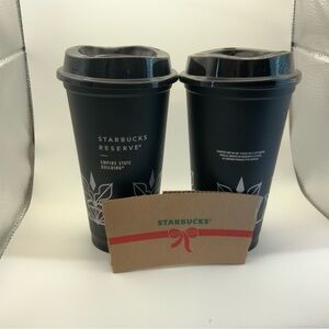 New Starbucks Coffee NYC Reserve Black Reusable Travel Cup, 2 pcs Gift